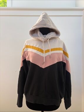 Betsey Johnson Hooded Sweatshirt in Black, Dusty Pink & Cream